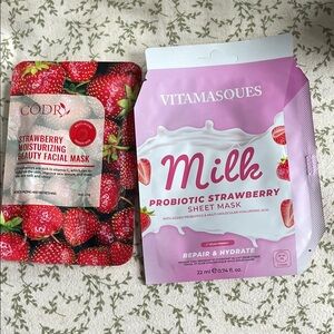 Milk Probiotic Strawberry Sheet Mask
